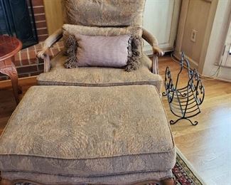 Bergere Chair and Ottoman (pair available)