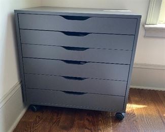 Ikea Alex Drawer unit on casters, gray-turquoise26 3/8x26 "