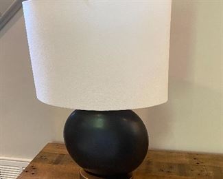 West Elm Bridge Table  & Pepple lamp 