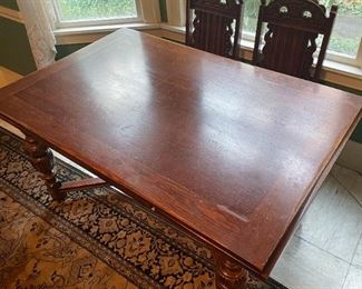 Antique Extension Dining Table with 6 Chairs - 1 Captain's Chair & 5 Side Chairs (Photo 3 of 7)