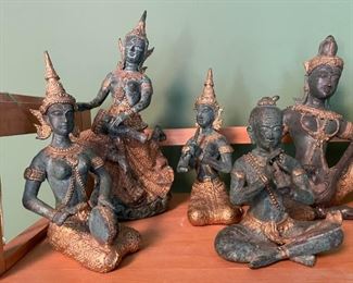 Set of 8 Asian Musician Figures (Photo 2 of 3)