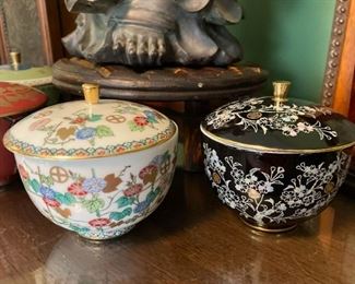 Asian Covered Bowls, Set of 4 (Photo 1 of 2)