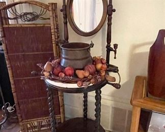 Antique Wash Stand with Mirror
