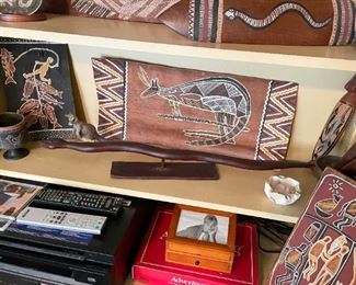 Australian Aboriginal Bark Paintings, Snake Wood Carving