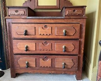 Antique Victorian Eastlake Chest of Drawers with Mirror / Dresser (Photo 3 of 3)