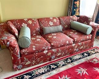 3-Seat Red Floral Sofa Bed (Photo 1 of 2)