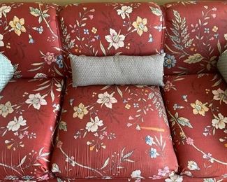 3-Seat Red Floral Sofa Bed (Photo 1 of 2)