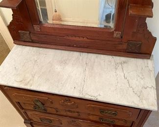 Antique Victorian Chest of Drawers with Mirror (Photo 3 of 3)