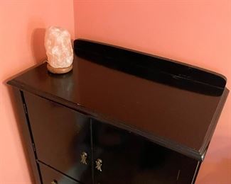 Black Chinoiserie Style Chest / Dresser with Brass Hardware (Photo 2 of 3)