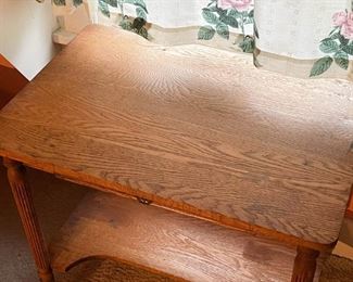 Vintage Oak Table with Drawer (Photo 3 of 3) 