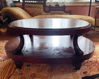 Vintage Oval 2-Tier Cocktail / Coffee Table (Photo 2 of 2)
