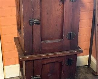Vintage Wooden 2-Door Storage Cabinet