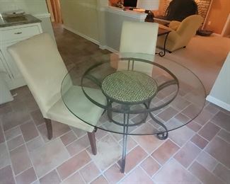 $150.00, Bistro table with 2 parsons chairs, 42", 30" tall, excellent condition