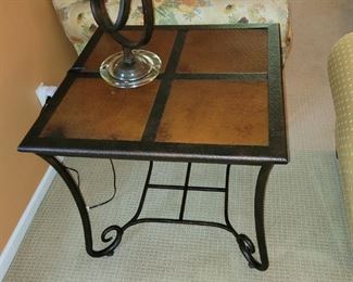 $90.00, Metal & tile side table, 28 x 28 x 25", VG condition