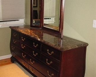 $300.00, Pennsylvania House Marble top Dresser, Excellent conditioon, 74" wide by 21" deep x 34" tall