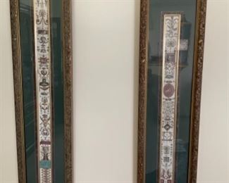 Pair framed oriental pictures