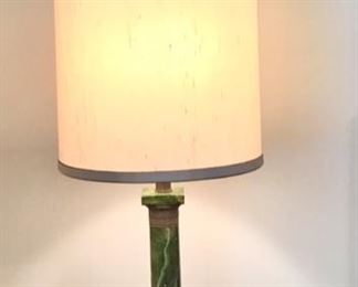 One of 2 Faux Marble Table Lamps