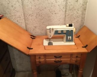 Singer Touch And Sew Sewing Machine model 756  in table