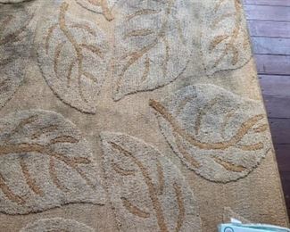Gold leaf pattern carpet 8’ x 10’ (as is)