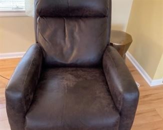 Chocolate brown leather recliner