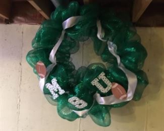 Large MSU football decorated wreath