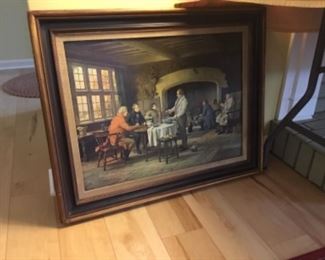 Colonial scene framed picture