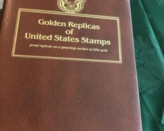 Golden Replicas of US stamps ( surface of 22k gold