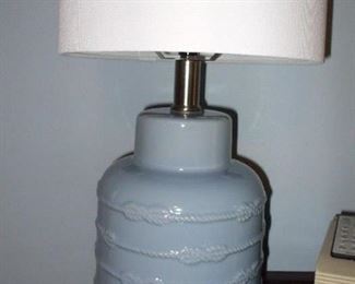 Baby blue rope tie lamp
20inches tall