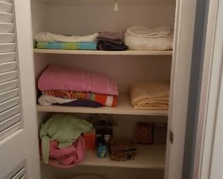 Hall closet, towels and misc