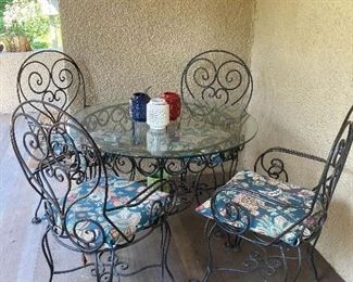 Wrought Iron Heavy Outdoor Patio Set