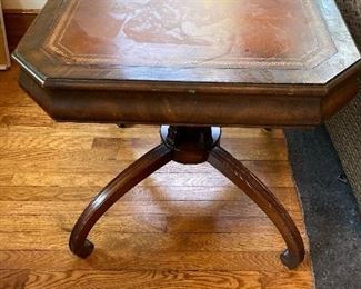 Mahogany leather top table