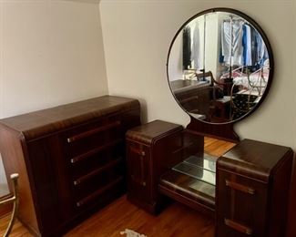 Mid century waterfall bedroom set