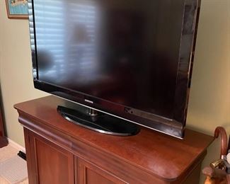 One of two flat screen TVs