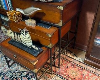 BOMBAY Nesting Trunk / Tables On Metal Bases