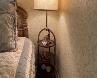 Vintage Tiered Shelf Brass Lamp