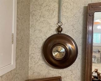 German Brass Wall Hanging Clock