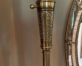 Vintage Heavy Brass Torchiere Lamp