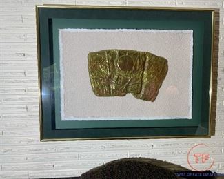 J. VALENTINE Abstract Metal Relief Framed Sculpture