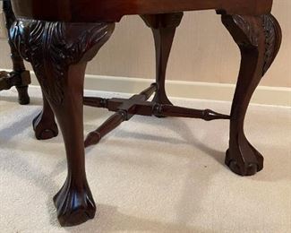 Antique Chippendale Style Carved Mahogany Corner Chair