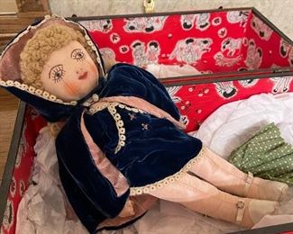 Vintage Armored Trunk Doll Trunk