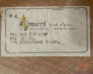 Vintage Armored Trunk Doll Trunk