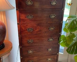 HENREDON Chinoiserie 7 Drawer Lingerie Chest, Butterfly Pulls