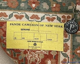  PANDE CAMERON OF NEW YORK Hand Knotted Wool Rug (India)