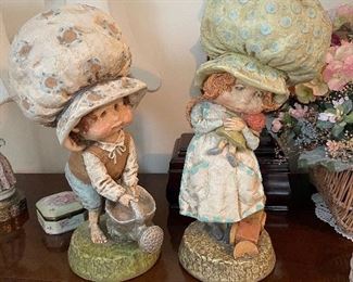 1970’s 17" HOLLY HOBBY Resin or Chalkware Statues, Prelude Creations