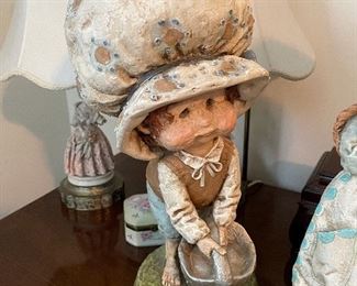 1970’s 17" HOLLY HOBBY Resin or Chalkware Statues, Prelude Creations