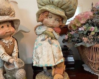 1970’s 17" HOLLY HOBBY Resin or Chalkware Statues, Prelude Creations