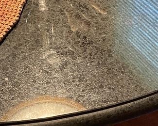 Ashley Furniture Granite Topped Round Wood Kitchen Table Set 