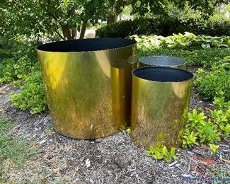 MCM Architectural Supplements Large Brass Planters