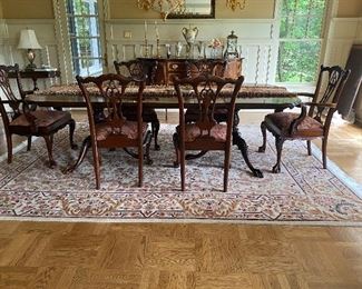 COUNCILL DINING ROOMWITH 8 CHAIRS AND 2-20' LEAVES AND SIDEBOARD
