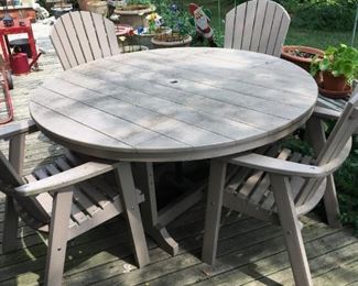 polywood patio set w/ 60" round table by Berlin Gardens